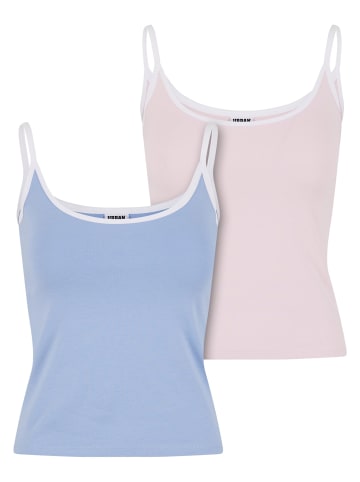 Urban Classics Urban Classics Tank-Tops in powderblue/white+blushedrose/white