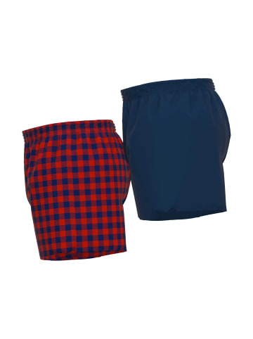 CECEBA Web-Boxershorts 2er Pack in Rot/Dunkelblau
