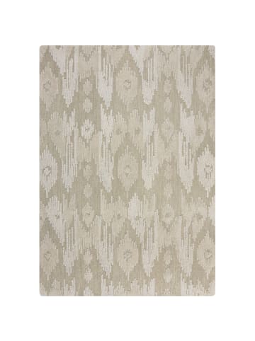 KADIMA DESIGN Wollteppich Ethno Ikat, Wohnzimmer in Beige