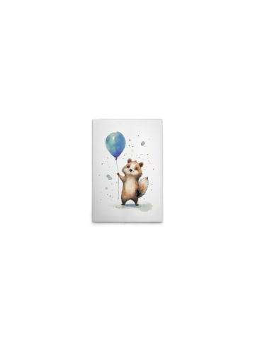 A.S. Création Leinwandbild Canvas Cute Raccoon Blue Weiss