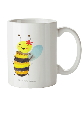 Mr. & Mrs. Panda Plastikbecher Biene Happy ohne Spruch in Weiß