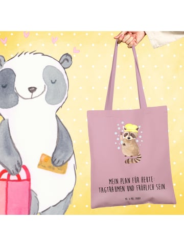 Mr. & Mrs. Panda baumwoll shopper Waschbär mit Spruch in Rosa Pastell