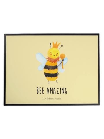 Mr. & Mrs. Panda Schreibunterlage Biene König mit Spruch in Gelb Pastell