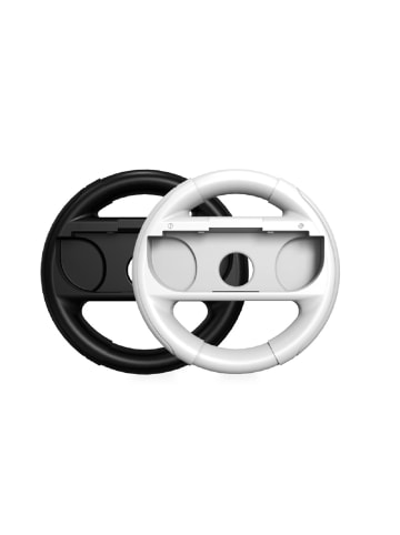 COFI 1453 Qware Racing Lenkräder – 2er Set Kompatibel mit Nintendo Switch in Weiß