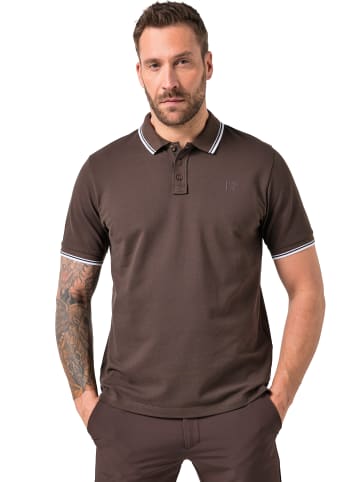 JP1880 Poloshirt in dunkelbraun