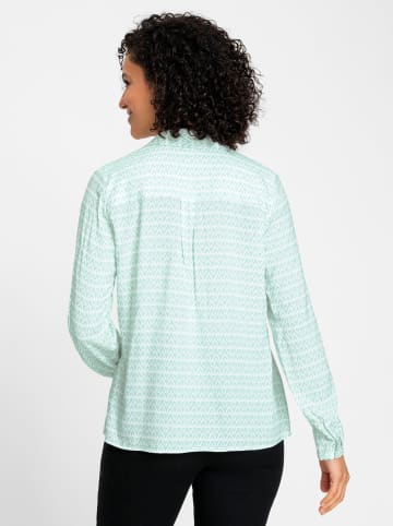 WITT WEIDEN Langarm-Bluse in kalkmint-ecru-bedruckt