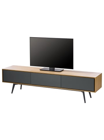 home24 home24 TV-Lowboard (1er Set) - Dunkelgrau - MDF lackiert & furniert - 180.0 x 45.0 x 40.0 cm in Dunkelgrau