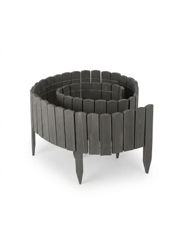 relaxdays Beeteinfassung in Dunkelgrau – (B)200 x (H)20 cm
