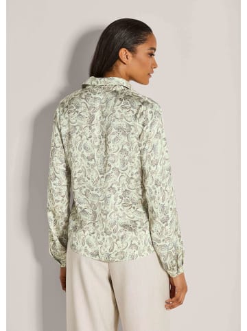 MADELEINE Elegante Viskosebluse mit Knopfleiste in perlweiß / multicolor