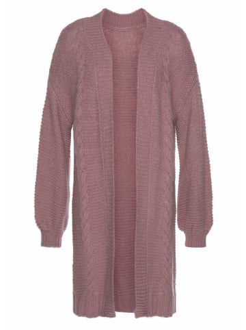 LASCANA Longstrickjacke in dunkelrosé