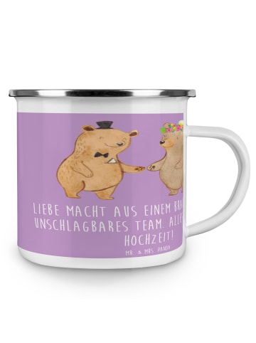 Mr. & Mrs. Panda Kaffeetasse Unschlagbares Brautpaar mit Spruch in Lavendeltraum