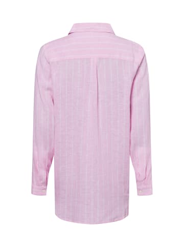 Marie Lund Tunikabluse mit Leinen-Anteil in rosa weiß