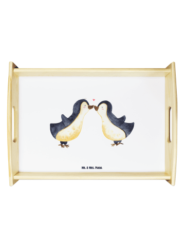Mr. & Mrs. Panda Tablett Pinguin Liebe ohne Spruch in Weiß