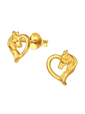 Alexander York Ohrringe, Ohrstecker HERZ PFERD in Gold aus 925 Sterling Silber, 2-tlg.