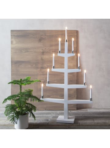 STAR Trading 9-flammiger Kerzenleuchter Tall, groß, weiß, 110cm