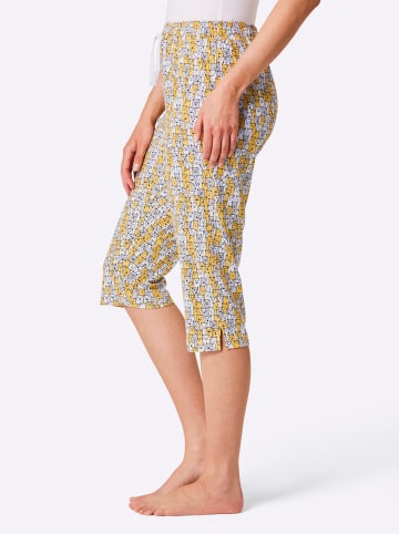 WITT WEIDEN Capri-Hose in weiß-gelb-bedruckt