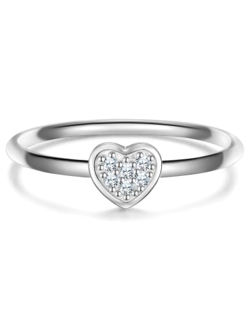 Glanzstücke München Ring Herz aus Sterling Silber mit Zirkonia in silber