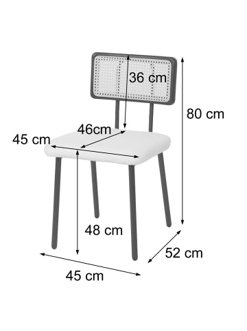 MCW 2er-Set Esszimmerstuhl K88, Stoff/Textil weiß