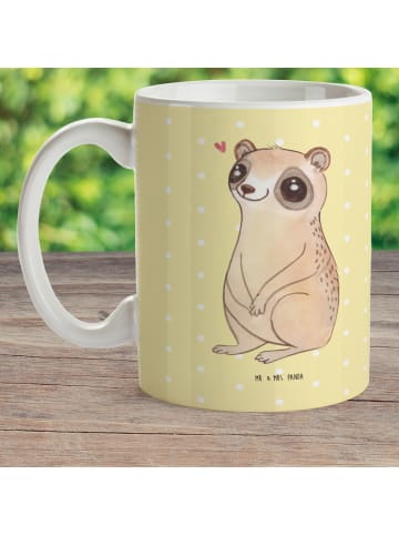 Mr. & Mrs. Panda Kindertasse Plumplori Glücklich ohne Spruch in Gelb Pastell
