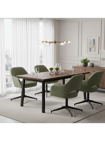 DUBI Möbel 2er-Set: Bürostuhl Mika-Bryn in Grün - (B)60 x (H)84 x  (T)65 cm