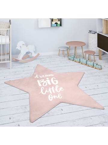 KADIMA DESIGN Kinderteppich waschmaschinenwaschbar Stern Kinderzimmer in Pink