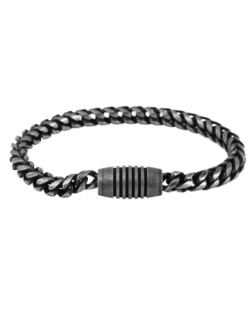 Adeliás Herren Armband aus Edelstahl 22,5 cm in schwarz