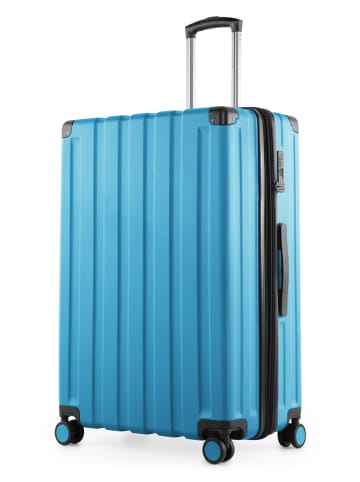 Hauptstadtkoffer Q-Damm - Großer Koffer Hartschalenkoffer XXL Trolley, in Cyanblau