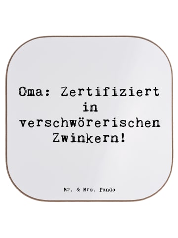 Mr. & Mrs. Panda Untersetzer für Gläser Spruch Oma Zwinkern mit ... in Weiß