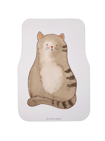 Mr. & Mrs. Panda Autoteppich Katze Sitzen ohne Spruch in Weiß