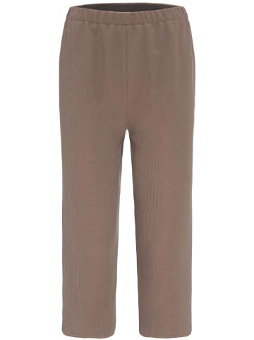 GOLDNER Kurzgröße:  Sportive 7/8-Hose mit Biesen in taupe