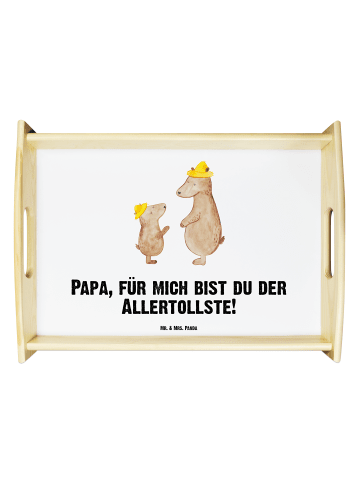 Mr. & Mrs. Panda Serviertablett Bären mit Hut mit Spruch in Weiß