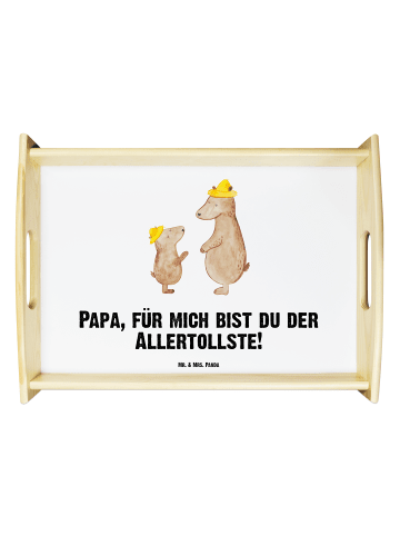 Mr. & Mrs. Panda Sofa Tablett Bären mit Hut mit Spruch in Weiß