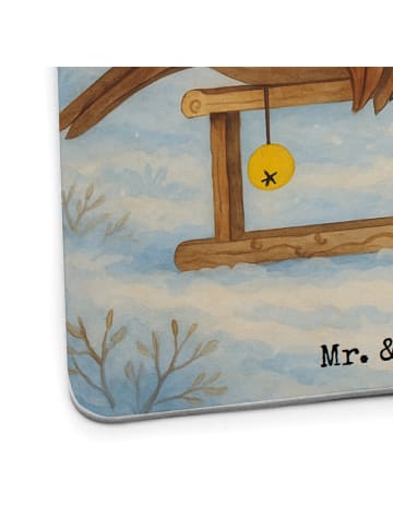 Mr. & Mrs. Panda Bierfilzl Rotkehlchen Schlitten Design ohne Spruch in Weiß