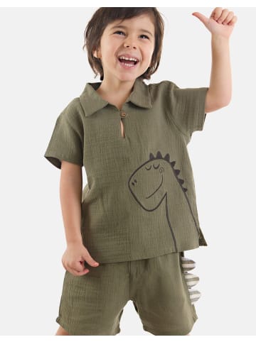 Denokids Set Dino Muslin in OLIV