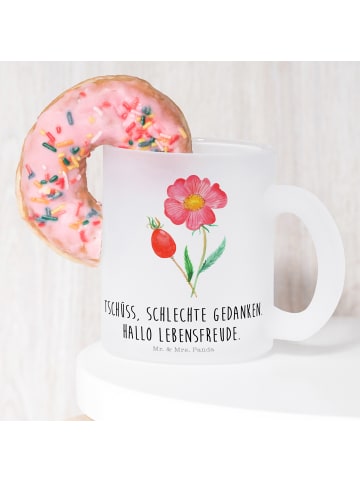 Mr. & Mrs. Panda Trinkglas Blume HageRundunge mit Spruch in Transparent