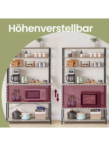 VASAGLE Küchenregal Barnet in Greige, Schwarz - (B)40 x (H)167 x (T)100 cm