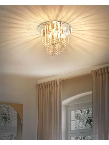 Beliani Pendelleuchten ESMELLE L in Transparent/Silber - (W) 45 x (H) 38 x (L) 45 cm