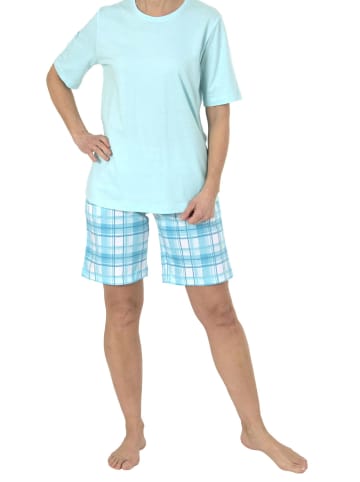 NORMANN Shorty Pyjama kurzarm - 44717 in türkis