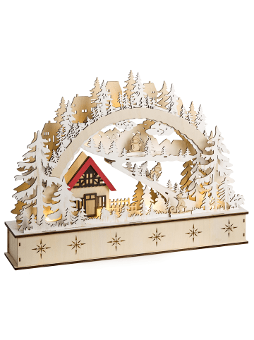 Beliani LED Deko GOKSJO in Braun - (W) 45 x (H) 33 x (L) 9 cm