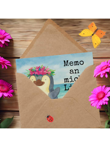 Mr. & Mrs. Panda Glückwunschkarte Pinguin Kokosnuss Design mit S... in Weiß