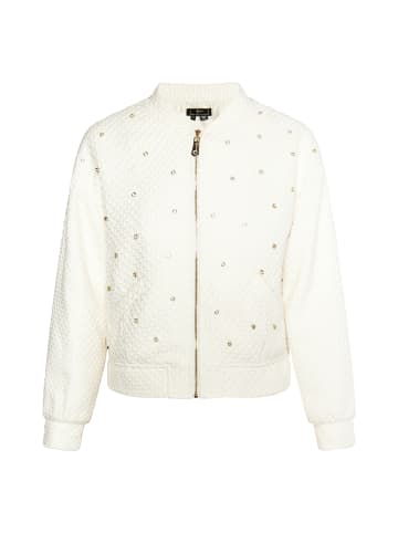 faina Boucé Jacke Mit Strass-Steinen in Wollweiss