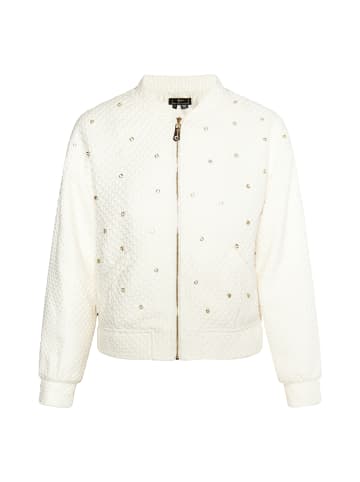 faina Damen Boucé Jacke Mit Strass-Steinen in Wollweiss