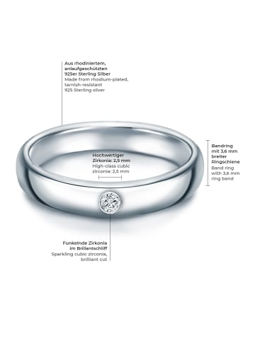 Trilani Ring aus Sterling Silber mit Zirkonia in silber