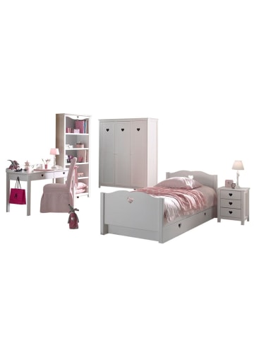 58 aufm Kessel KINDERZIMMER Kamila 13 weiß aus MDF mit Bett, Schrank und Nachtkonsole