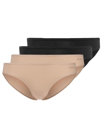 Skiny Slip 4er Pack in Schwarz/Beige