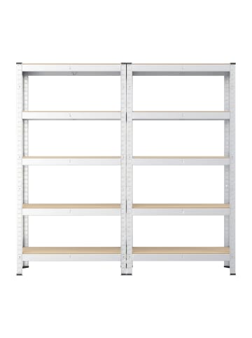SONGMICS 2er-Set: Schwerlastregal Cozory in Silbern - (B)30 x (H)150 x (T)75 cm