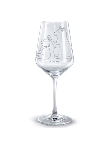 Mr. & Mrs. Panda Rotwein Glas Bär Kind ohne Spruch in Transparent