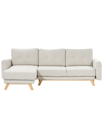 Beliani Ecksofa SIRO in Beige/Braun - (W) 240 x (H) 95 x (L) 142 cm
