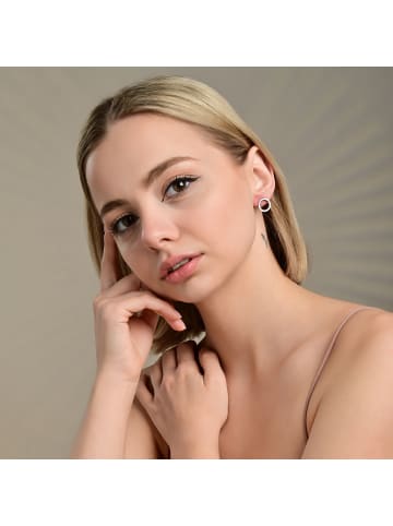 Adeliás Damen Ohrringe – Ohrstecker aus Edelstahl mit Strass Steinchen in silber