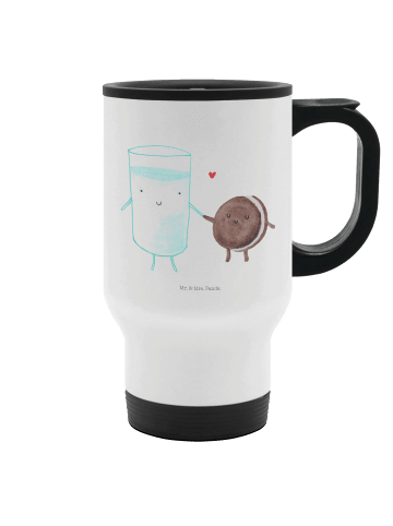 Mr. & Mrs. Panda Thermobecher Milch Keks ohne Spruch in Weiß